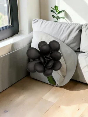 Liorventhys Succulent Wall Art, Matte Black Composite, 10x3x9 Inches